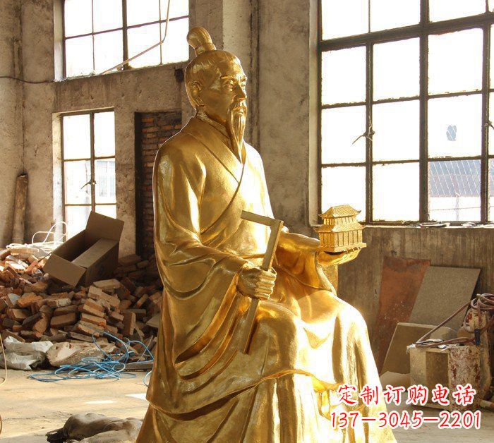 德州铸铜鲁班古代人物铜雕