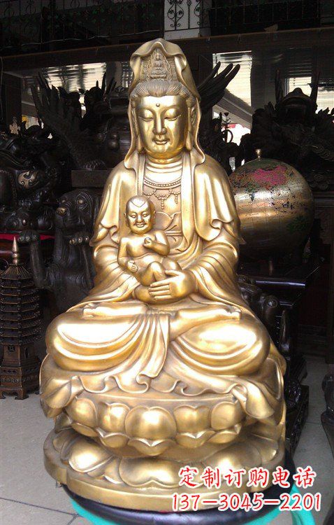 德州铸铜送子观音雕塑