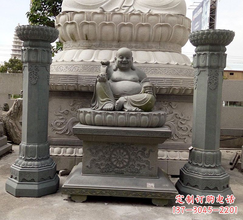 德州宗教庙宇如意弥勒佛石雕